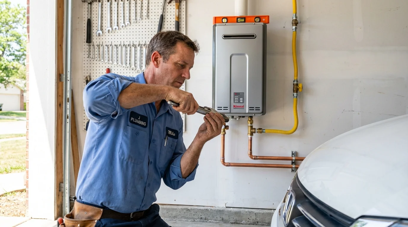 Tankless water heater installation by a Johns Plumbing LLC plumber in Townsend